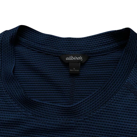 Allbirds T-Shirt Mens Size L Long Sleeve Performance Stretch Merino Wool Blue - Picture 3 of 5